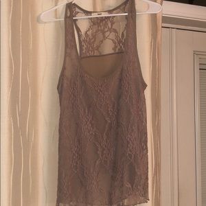 Pretty lace tank- unique brownish/ purple color!